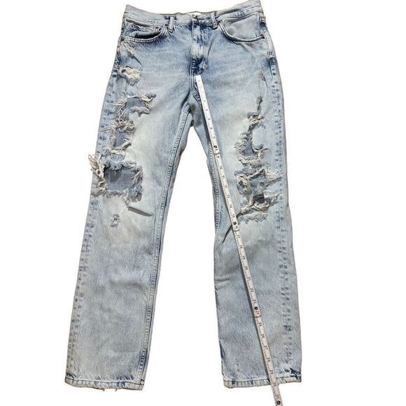 Zara The Truth Slim ripped distressed mid-rise jeans sz 8 - Picture 3 of 8